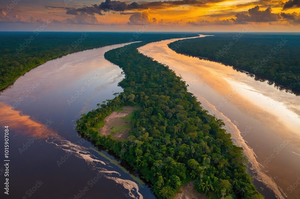 amazon river sunset amazon river sunset