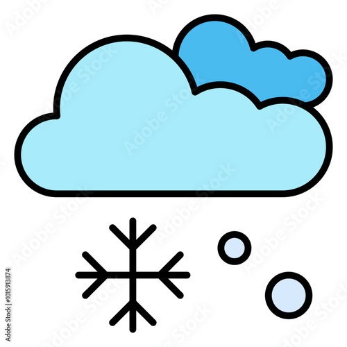 weather, cloud, snow fall, winter, snow flake Icon