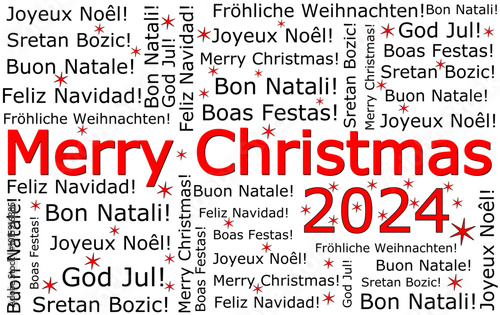 Merry Christmas 2024 wordcloud - illustration