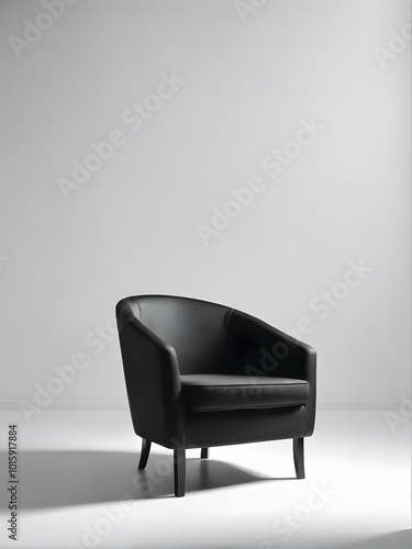 Black chair on white background