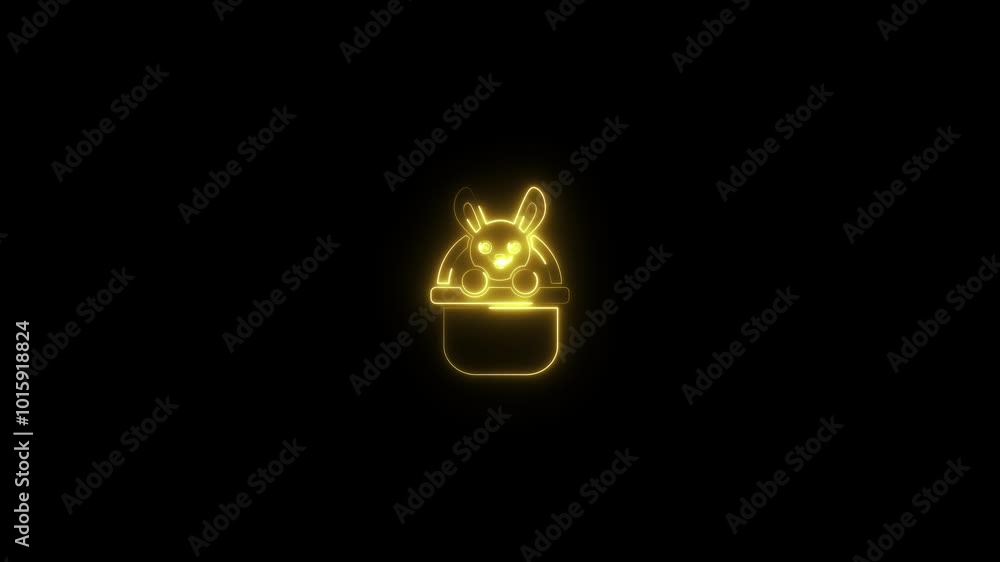 Abstract glowing neon line Cat icon isolated on black background. Animal Cat icon motion graphics animation 4k video. Abstract glowing neon line Cat icon isolated on black background. Animal Cat icon motion graphics animation 4k video.