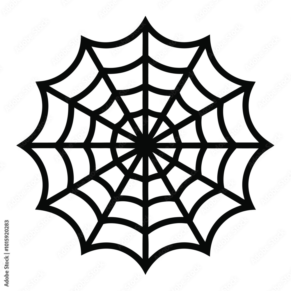 Obraz premium Black Spider Web Icon Isolated on White Background