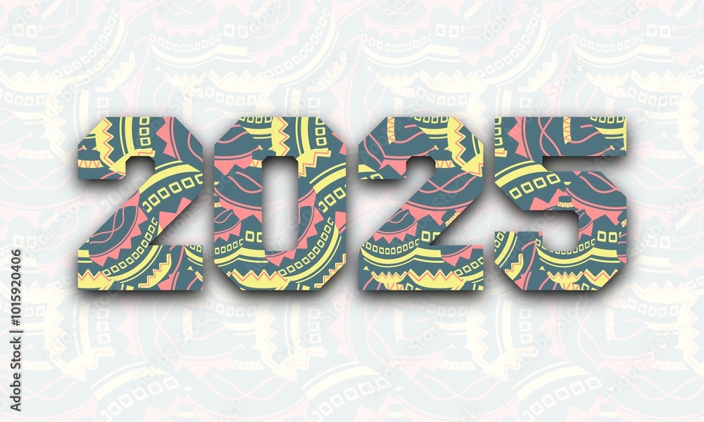 2025 boho chic background. calendar and template design concept. bohemian, ethnic, wild, traditional, and tribal themes