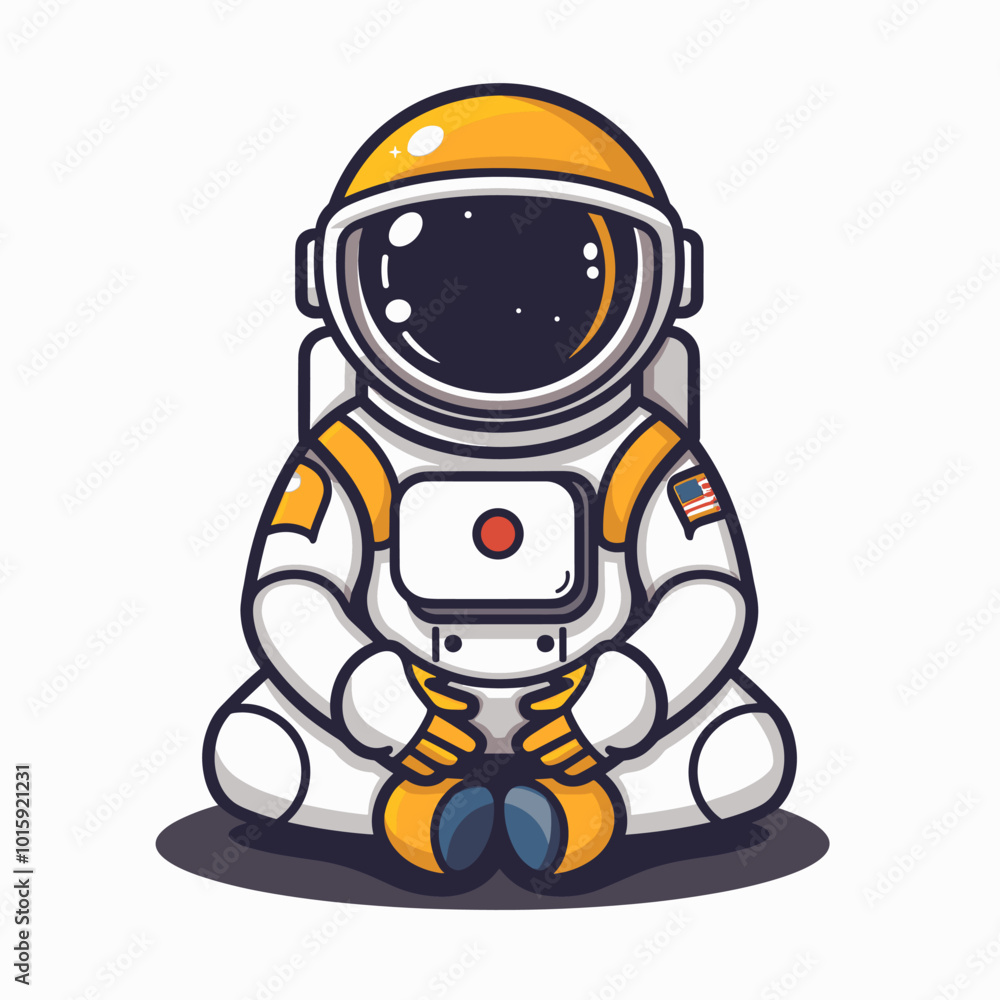 Astronaut in space suit. Vector illustration on white background. Astronaut in space suit. Vector illustration on white background.