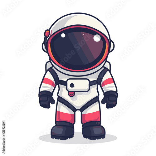 Astronaut in space suit. Vector illustration. Cartoon style.