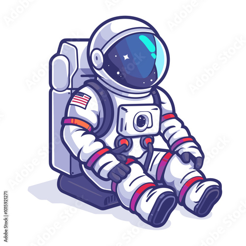 Astronaut in space suit. Vector illustration on white background.