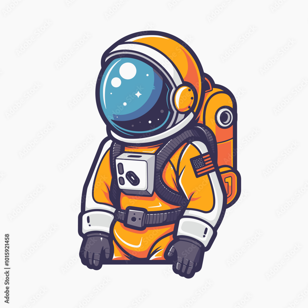 Astronaut in space suit. Vector illustration. Cartoon style. Astronaut in space suit. Vector illustration. Cartoon style.