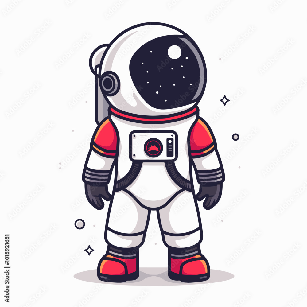 Astronaut in space suit. Vector illustration. Cartoon style. Astronaut in space suit. Vector illustration. Cartoon style.
