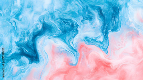 Abstract Swirling Fluid Art Pink, Blue, Marble Texture Background