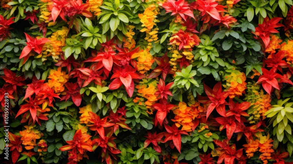 A vivid tapestry of red and green foliage creates a living wall, bursting with natural texture and color, breathtaking in its richness. A vivid tapestry of red and green foliage creates a living wall, bursting with natural texture and color, breathtaking in its richness.