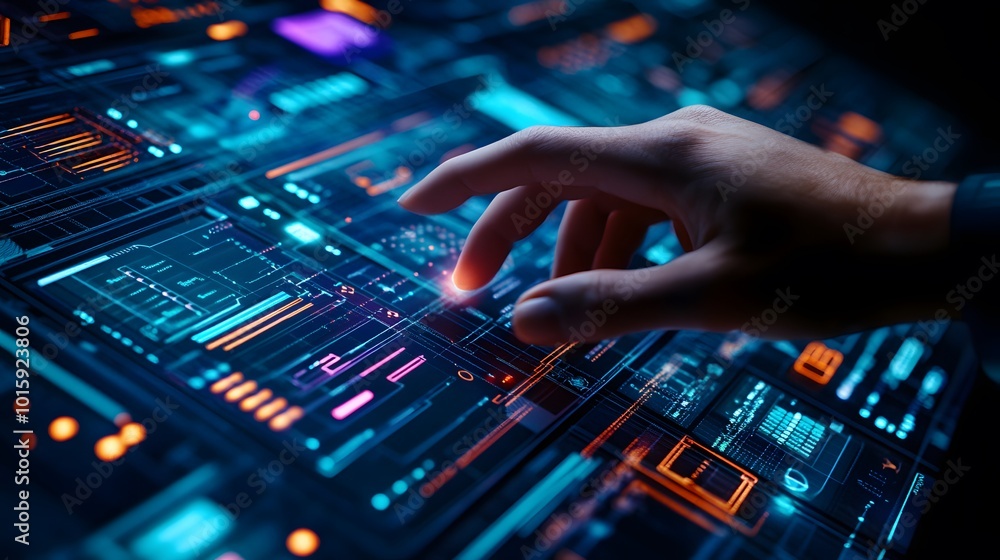 Hand on digital technology cyber space smart world, futuristic smart digital solution internet of thing wireless technology. Hand on digital technology cyber space smart world, futuristic smart digital solution internet of thing wireless technology.