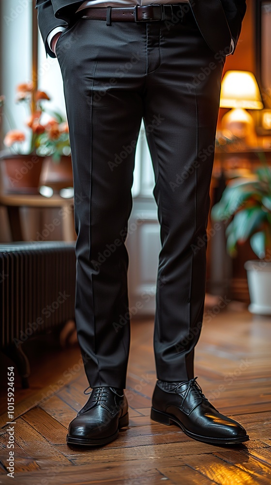 Sharp Dressed Man: Black Suit and Leather Shoes Sharp Dressed Man: Black Suit and Leather Shoes