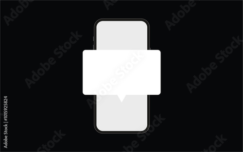 Smartphone icon with blank dialog box. white empty template of messaging speech bubble. chat through bubble in phone. graphic picture. high quality. illustration graphic vector design