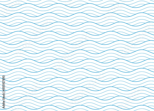 Seamless pattern with blue waves