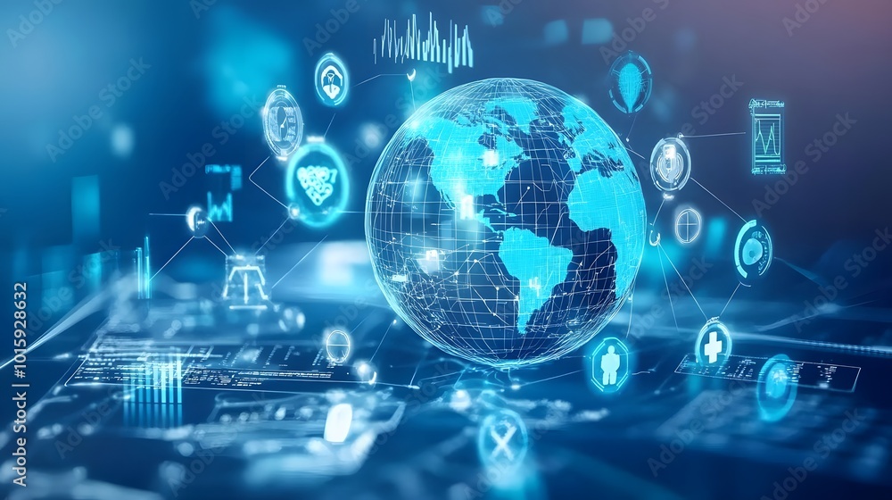 Global Network Technology Digital World Data Analysis Futuristic Abstract Business Cyberspace Global Network Technology Digital World Data Analysis Futuristic Abstract Business Cyberspace