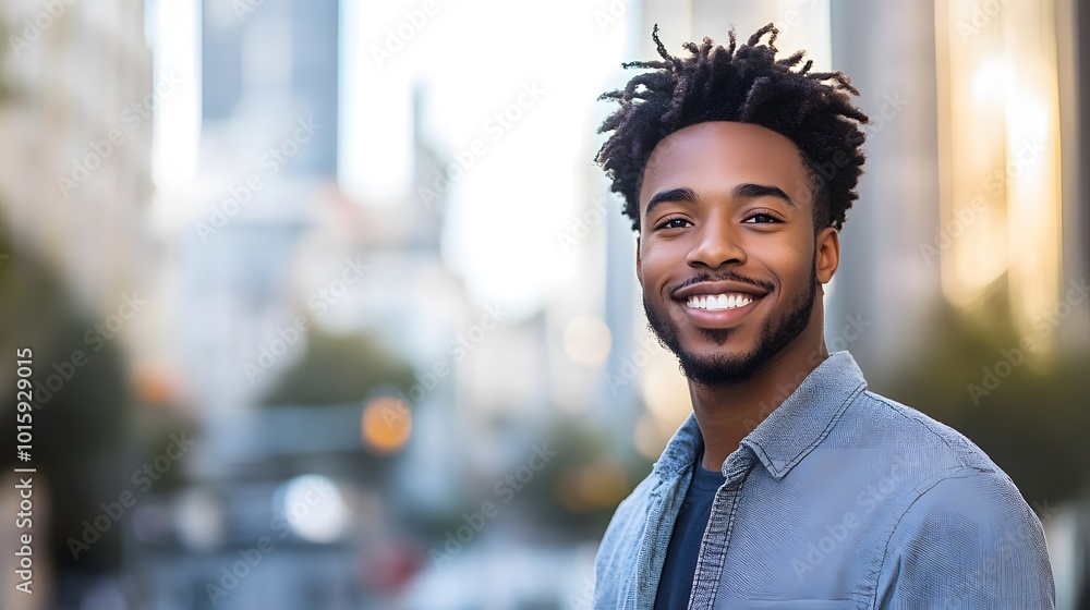 Portrait of a Smiling Young Man with Dreadlocks Portrait of a Smiling Young Man with Dreadlocks