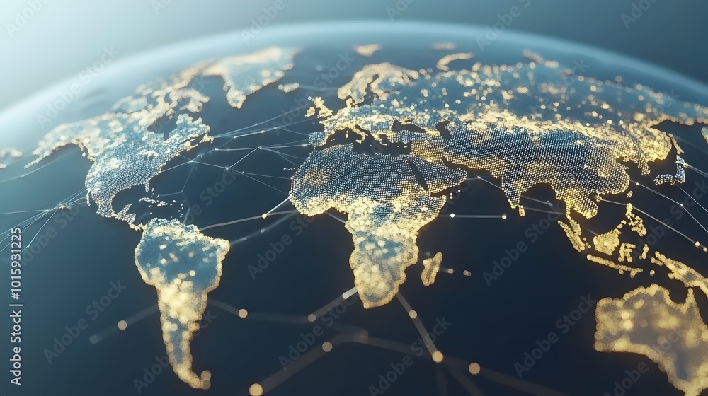 Global Network Connection Earth Map Technology Concept Digital World 3D Illustration Business Innovation Global Network Connection Earth Map Technology Concept Digital World 3D Illustration Business Innovation