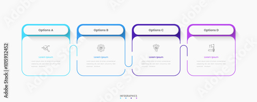 Vector Infographic label design template with icons and 4 options or steps. Can be used for process diagram, presentations, workflow layout, banner, flow chart, info graph.
