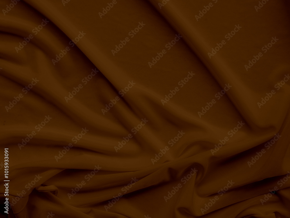 Obraz premium Brown silk cloth curtain pattern dark coffee color wall old textile canvas template business halloween background.