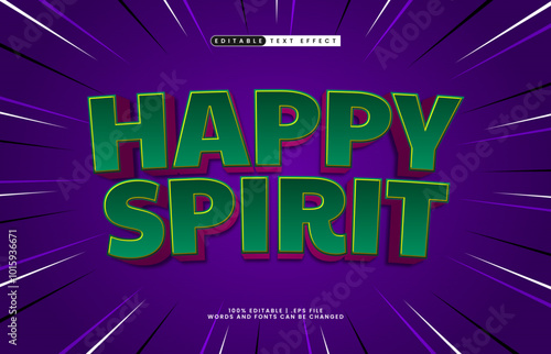 happy spirit editable text effect with a fun and happy text style