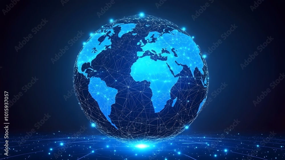 Global Network Connection Futuristic World Map Digital Globe Technology Concept Global Network Connection Futuristic World Map Digital Globe Technology Concept