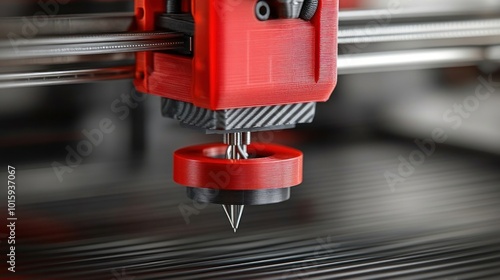 Closeup of a CNC Router s Cutting Head photo