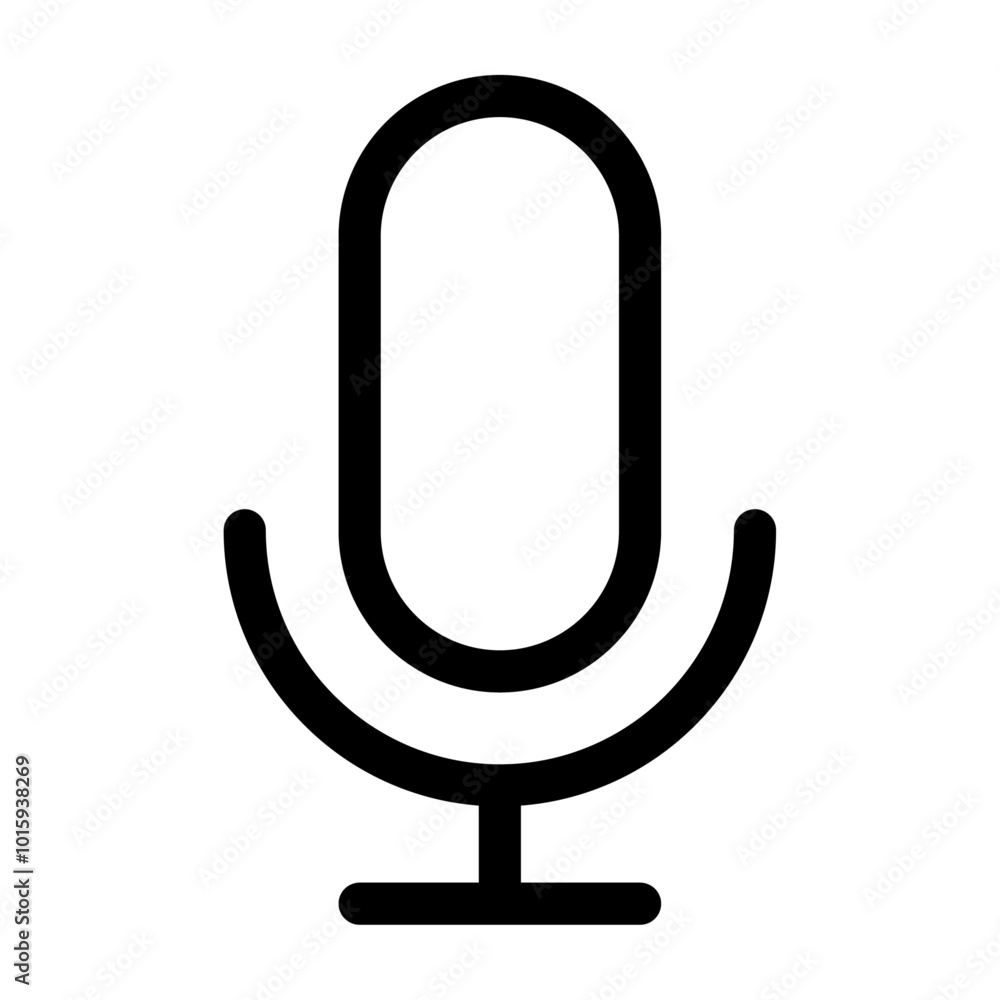 Minimalist microphone vector icon for podcasting and audio production Minimalist microphone vector icon for podcasting and audio production