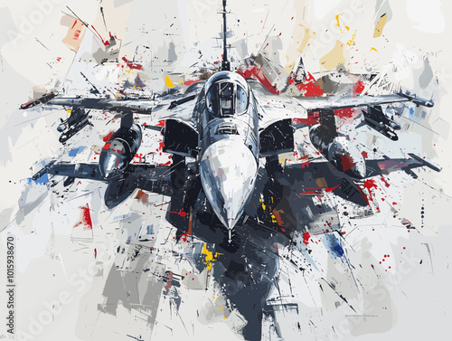 Fighter jet fighter jet aircraft illustration painting background. Military jet fighter jet in flight.