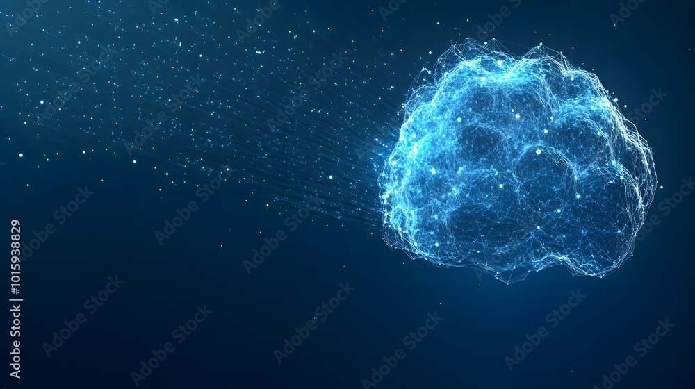 Abstract Blue Digital Network Connection Data Flow Technology Concept Abstract Blue Digital Network Connection Data Flow Technology Concept
