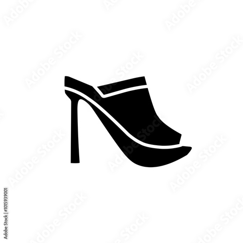 silhouette icon of women's shoes