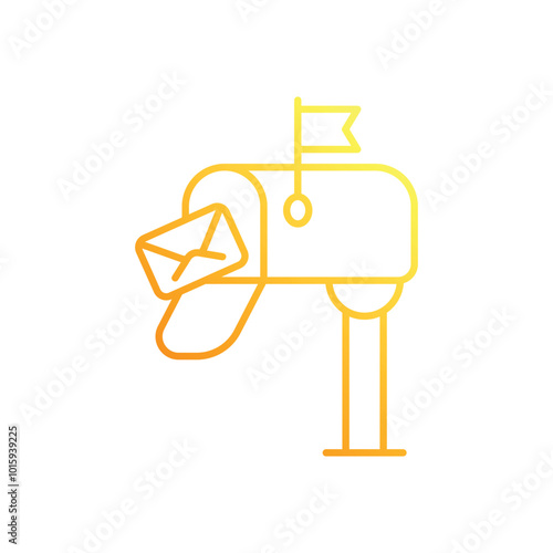 Christmas Mailbox vector icon