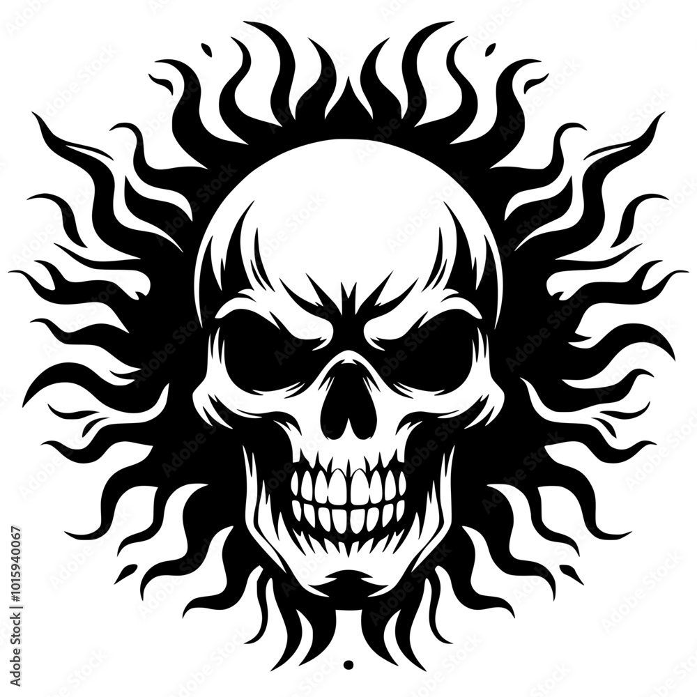 Black scary skull vector Black scary skull vector