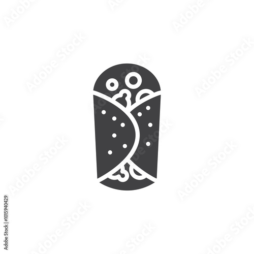 Burrito with fillings vector icon