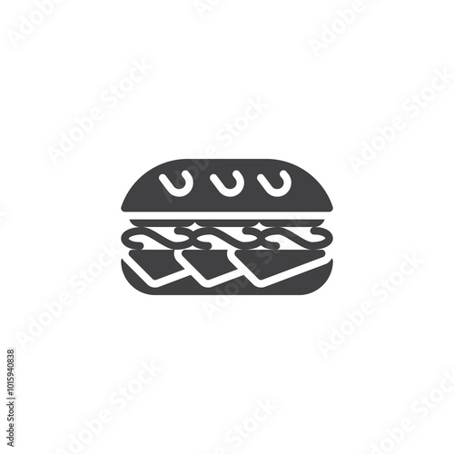 Sub sandwich with fillings vector icon