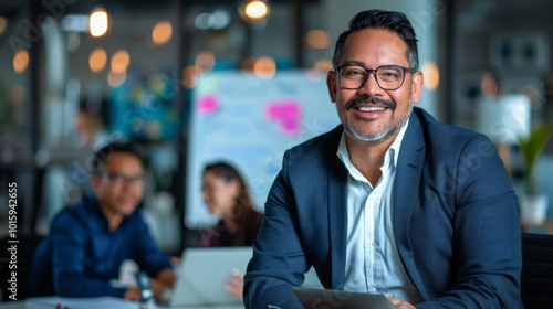 Professional Latino Businessman in Stylish Office Space