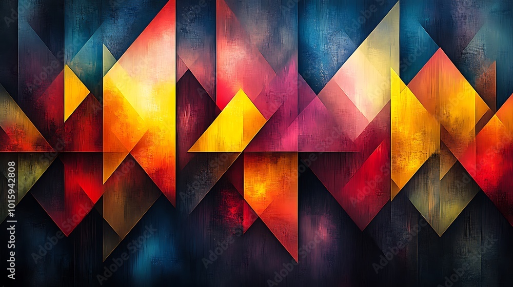 Abstract geometric background with colorful triangles in a watercolor style. Abstract geometric background with colorful triangles in a watercolor style.