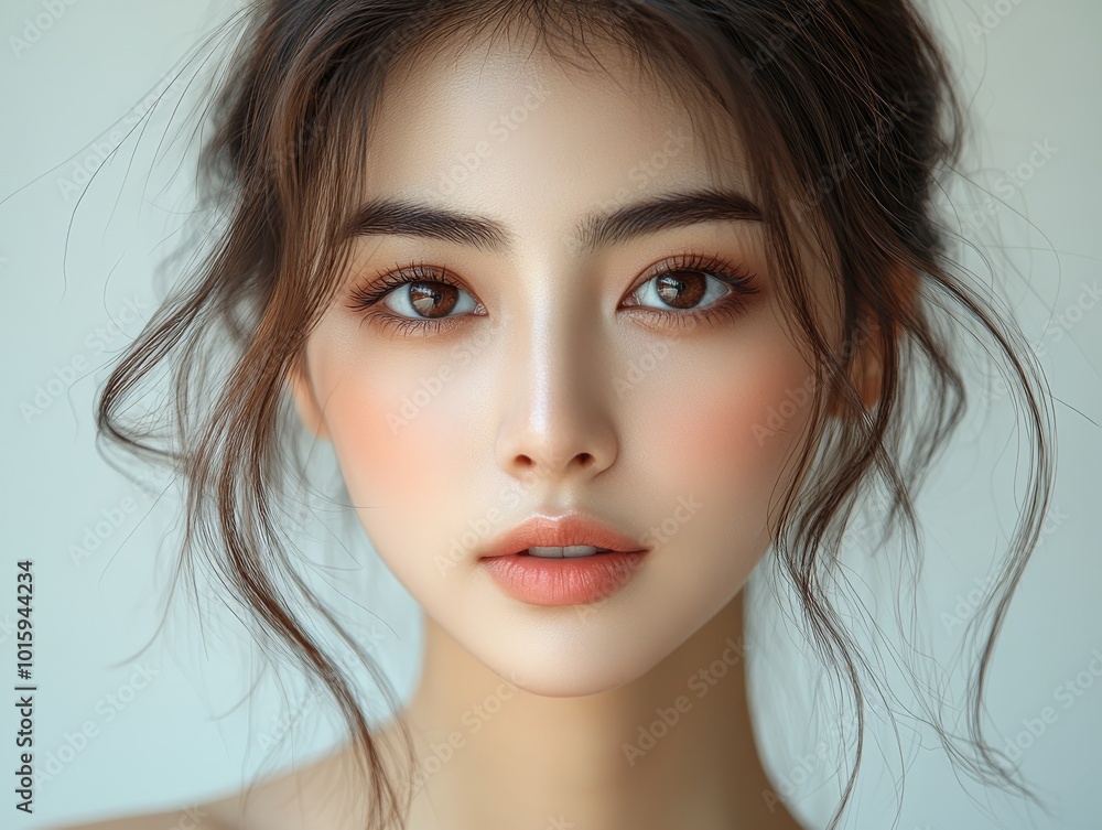 portrait of an Asian woman with glowing skin natural beauty concepts portrait of an Asian woman with glowing skin natural beauty concepts