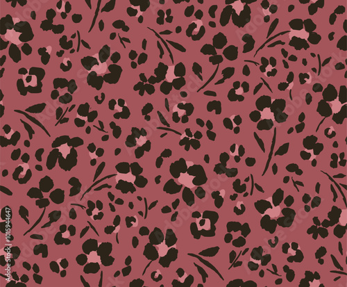 Seamless Floral Leopard Skin Pattern