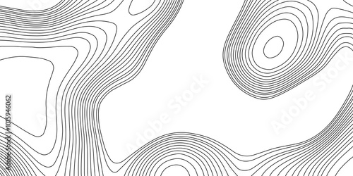 Landscape geodesy topographic map lines abstract blank detailed contour map black and white background topographic cartography, black on white contours topography stylized height of the lines map.