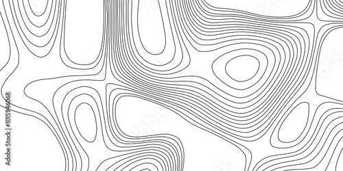Landscape geodesy topographic map lines abstract blank detailed contour map black and white background topographic cartography, black on white contours topography stylized height of the lines map.