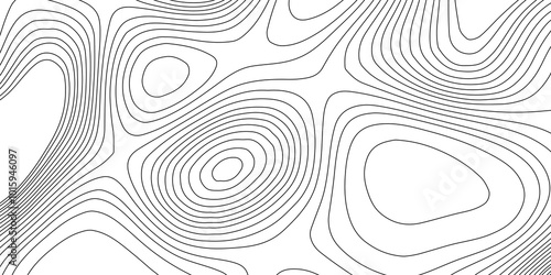 Landscape geodesy topographic map lines abstract blank detailed contour map black and white background topographic cartography, black on white contours topography stylized height of the lines map.