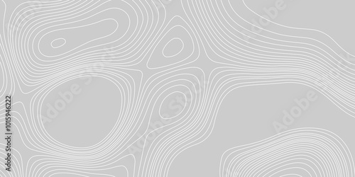 Topographic map background geographic line map with seamless ornament design, grey topographic map geographic mountain relief abstract lines background contour maps pattern with copy space line art.