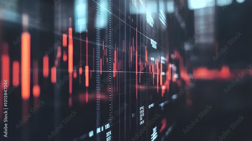 Stock Market Data and Charts on Screen Stock Market Data and Charts on Screen