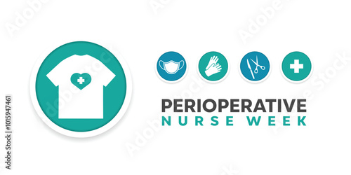 Perioperative Nurse Week. Great for cards, banners, posters, social media and more. White background.