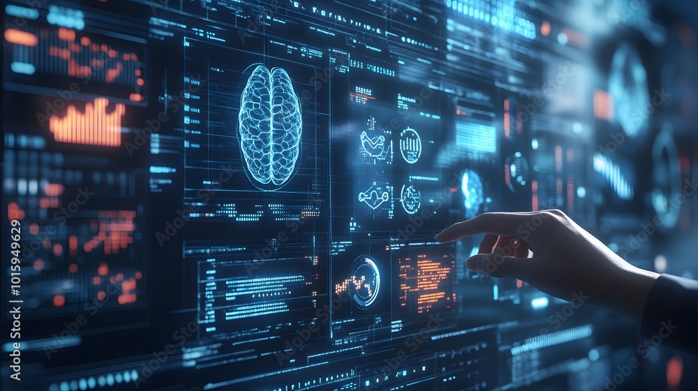 abstract technology ui futuristic human medical hud interface hologram elements of digital data chart, DNA,Fingerprint,Brain computing circle vitality innovation on hi tech future design background. abstract technology ui futuristic human medical hud interface hologram elements of digital data chart, DNA,Fingerprint,Brain computing circle vitality innovation on hi tech future design background.