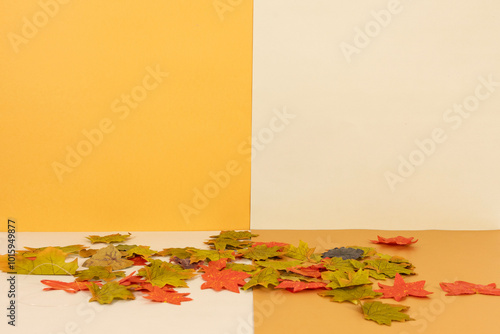 nostalgia wooden suitcase in autumn concept
