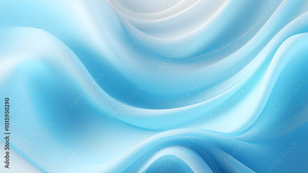 Obraz premium 光沢のある滑らかな青い曲線の抽象的な背景素材