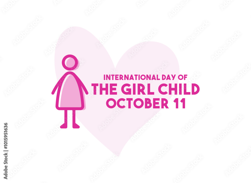 International Day of The Girl Child. October 11. Flat design vector. White background. International Day of The Girl Child. October 11. Flat design vector. White background.