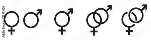 Male and female sign of gender equality icon vector, illustration
