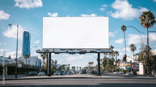 Blank Billboard in Urban Setting